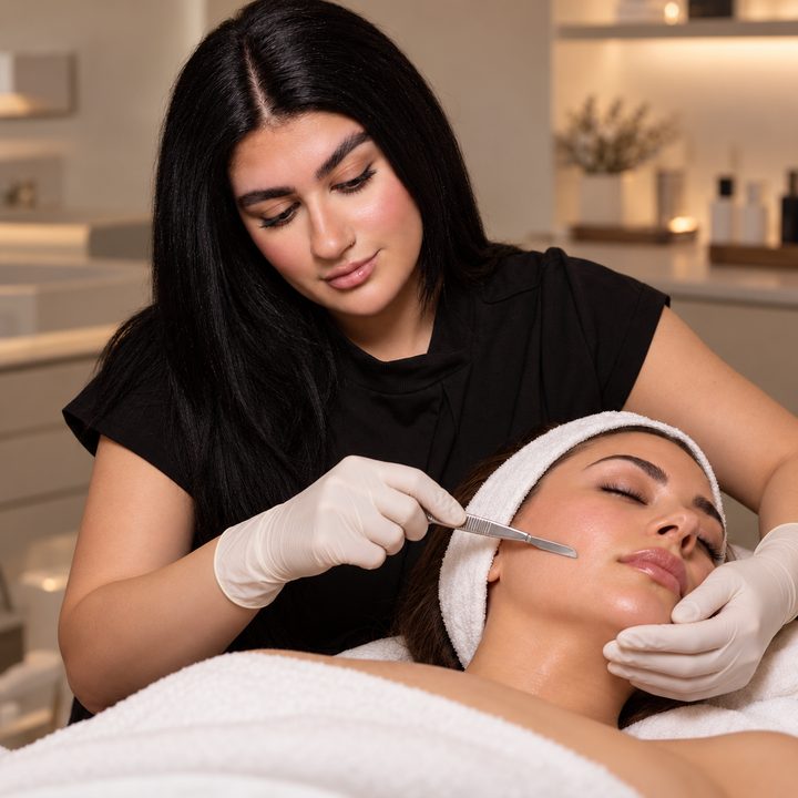 Hamsa performing dermaplaning